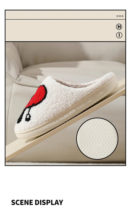 Winter Home Warm Women Slippers House Girl Fur Cute Bad Bunny Love Cushion Slides Bedroom Ladies Cotton Female Plush Shoes
