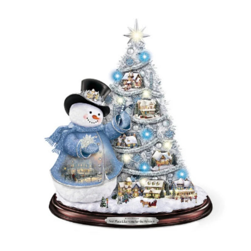 Christmas Tree Rotating Sculpture Train Decorations Paste Window  Stickers