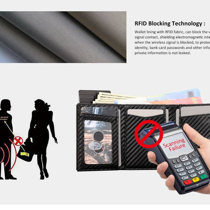 Men Smart Wallet Credit Card Holder for AirTag Carbon Fiber Aluminum Automatic Pop Out Cardholder Case with Money Clip