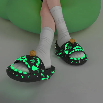 Luminous Shark Slippers Christmas Halloween Pumpkin DIY Shoes Woman Men Platform Sandals Anti Slip Couples Indoor Beach Slides