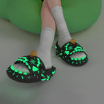 Luminous Shark Slippers Christmas Halloween Pumpkin DIY Shoes Woman Men Platform Sandals Anti Slip Couples Indoor Beach Slides