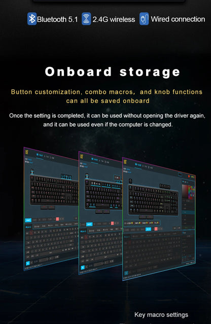 SKYLOONG GK104 Pro Full-Size 3-Mode Wireless Mechanical Keyboard with 2.0 Screen 3 Knobs Hot-Swappable Silent Switch PBT keycaps