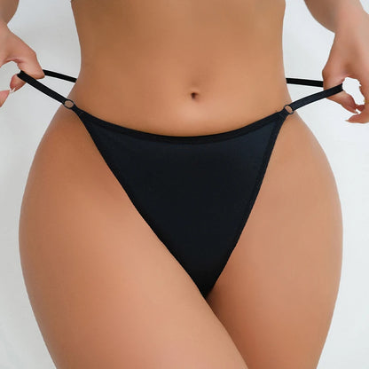 Flash Diamond Letter Pendant Design Thongs Low Waist Intimates Panties Women's Sexy Underpants Transparent Erotic Underwear