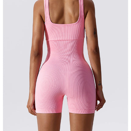High Elastic Integrated Tight Fitting Jumpsuit Aerial Beauty Back Yoga Suit Seamless Jumpsuit for Women