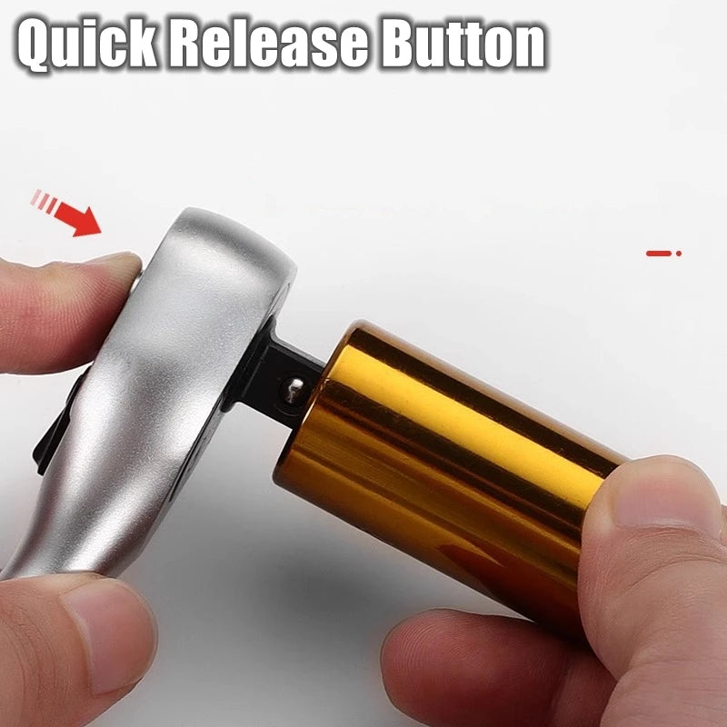 24/72 Tooth Quick Ratchet Wrench 1/2 1/4 3/8 3 Size Flying Wrenches Two-way Socket Wrench Repair Tools for for Vehicle Bicycle