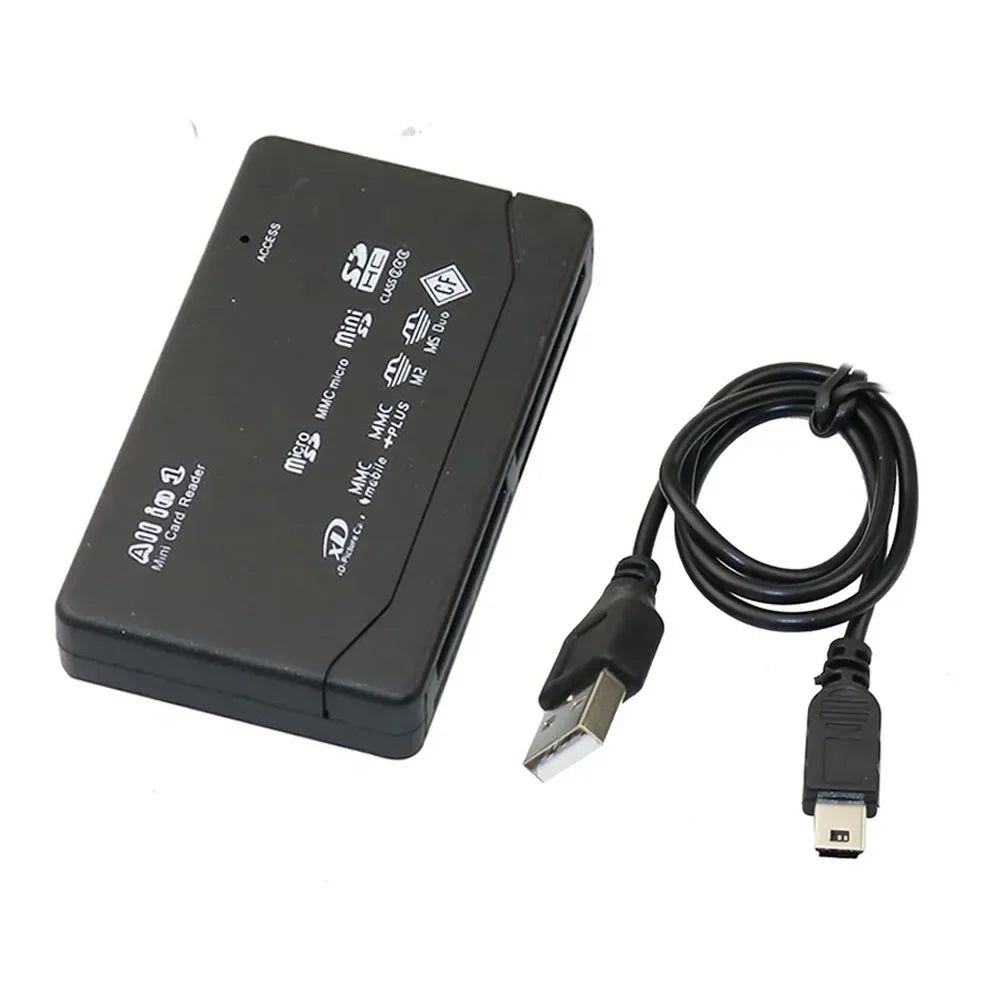 All In One Memory Card Reader USB External Cardreader SD SDHC Mini Micro M2 MMC XD CF Reader  For MP3, Digital Camera