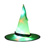 LED Halloween Flashing Light Witch Hat Starry Sky Ghost Festival Dress Up Glowing Elf Ghost Hat Lamp Home Decoration