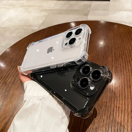 Transparent Silicone Phone Case For iPhone 17 16 15 14 13 12 11 Pro Max Air 16E X XS 7 8 Plus SE2 Shockproof Soft Cover