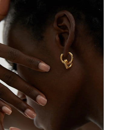 Yhpup Star Moon Heart Pendant Drop Hoop Huggie Earrings 18k Gold Plated Trendy Waterproof Stainless Steel Fashion Charm Jewelry