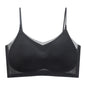 Ultra-thin Ice Silk Padded Bra Seamless Underwear Women's Thin Section  Sling Beautiful Back Vest Tops Big Chest Small Sleep Bra