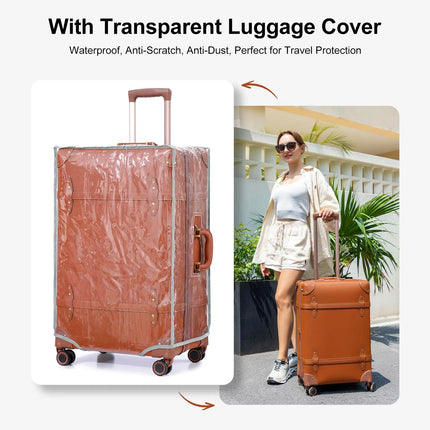 Urecity Vintage Luggage Sets Luxury Suitcase Set For Men & Women Retro Luggage with Double Spinner Wheels Rolling Suitcases Hot