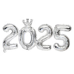 2025 Crown Number Foil Balloons Happy New Year Eve Party Decoration Photo Booth Props Supplies Christmas Home Decor Navidad 2024