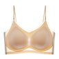Ultra-thin Ice Silk Padded Bra Seamless Underwear Women's Thin Section  Sling Beautiful Back Vest Tops Big Chest Small Sleep Bra
