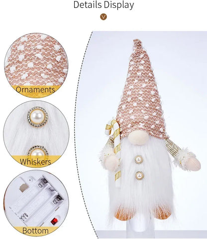1~4pcs 2024 Christmas Doll Elf Knitted Gnome with Led Night Light Christmas Decorations for Home Xmas Navidad New Year 2025 Gift