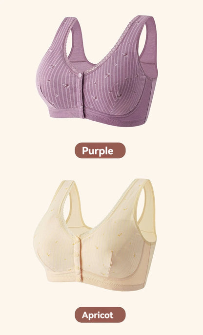 36-52 New Bras For Women Wire Free Underwear Push Up Front Closure Sexy Big Size Female's Clothing Lingerie Cotton Brassiere