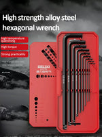 DELIXI ELECTRIC Allen Key Set，Allen Hex WrenchScrewdriverBox-packed Set，SleevUniversal Torque Long Metric,for VehicleMaintenance