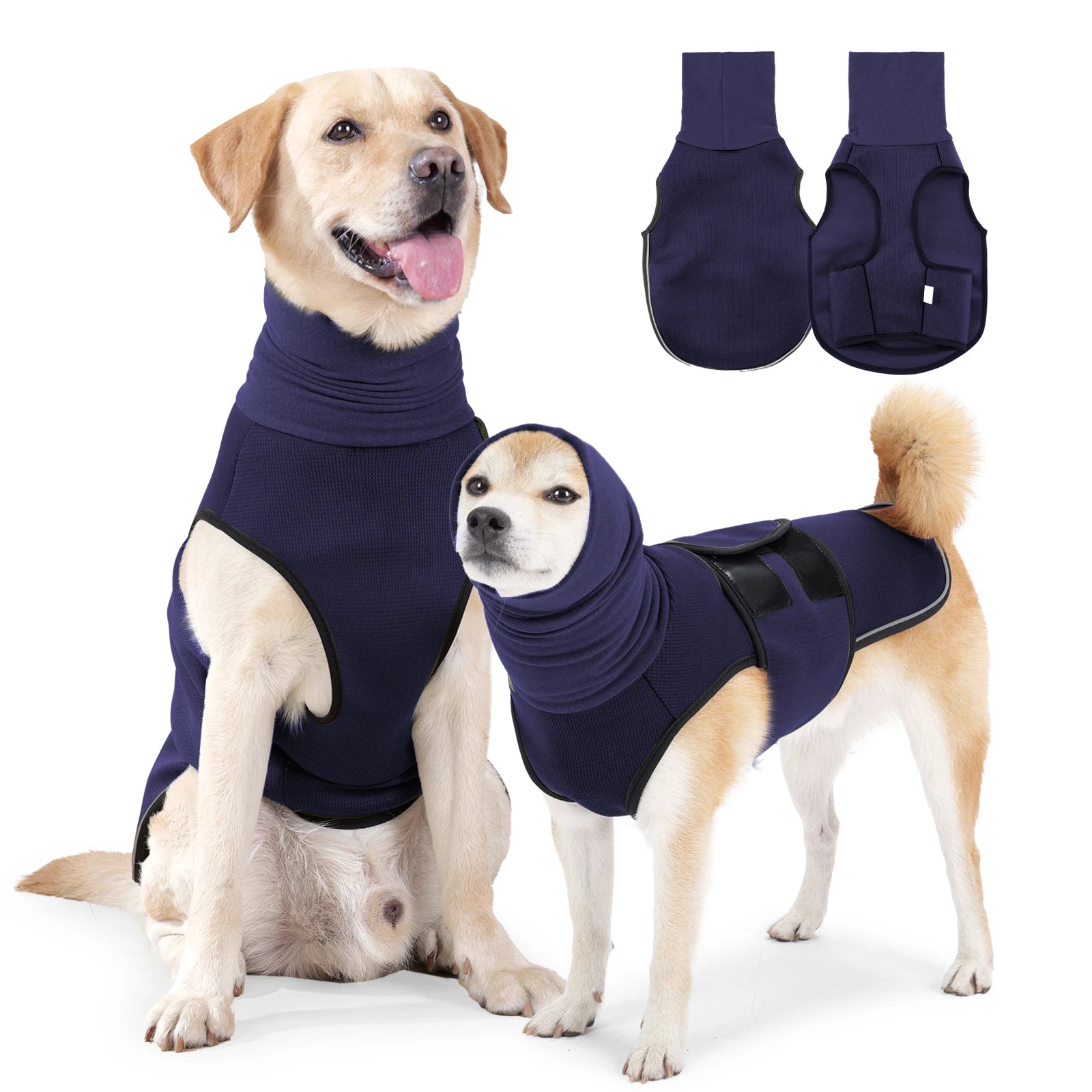 Dog Anxiety Vest and Coat-Keep Pet Calm, Dog Jacket for Thunder, Fireworks, Anti Anxiety Vest for Dogs and Cat Body and Ear