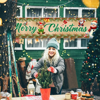 Christmas Outdoor Banner Merry Christmas Decorations For Home 2024 Navidad Kerst Xmas Decor Noel Kerst Happy New Year Gift 2025