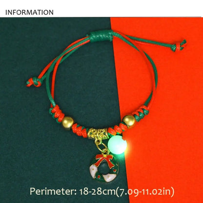 Mistletoe Luminous Xmas Bracelet Snowman Snowflake Merry Christmas Bracelet Christmas Tree Christmas Bell