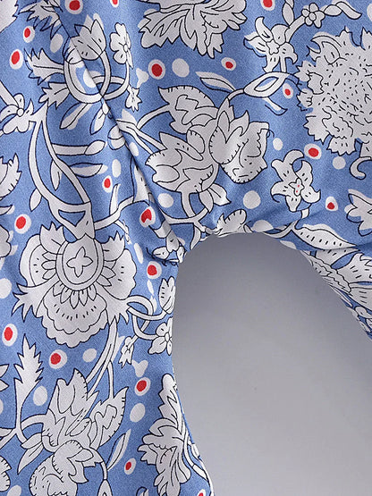 Boho Vintage Floral Print Beach Summer Short Kimono Women Fashion Ladies Casual V Neck Batwing Sleeves Bohemian Cover-ups