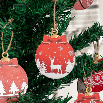 12Pcs Christmas Decoration Wooden Hanging Christmas Tree Pendant Ornaments for Home Decor Party Xmas Navidad New Year Accessory
