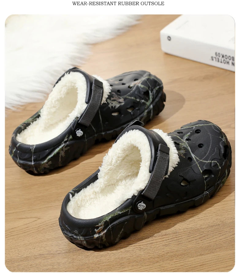 YRZL Mens Slippers Sandals for Men Clogs Autumn Winter Bedroom Plush Home Cotton Slipper Cute Warm Non-slip Indoor Women Slipper