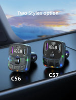 Car Charge Bluetooth 5.3 FM Transmitter Handsfree Car Radio Modulator