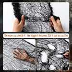 Halloween Bloody Creepy Gauze Cloth Large Black Gauze Spooky Blood Fabric Cloth for Halloween Party Home Outdoor Yard Decoration