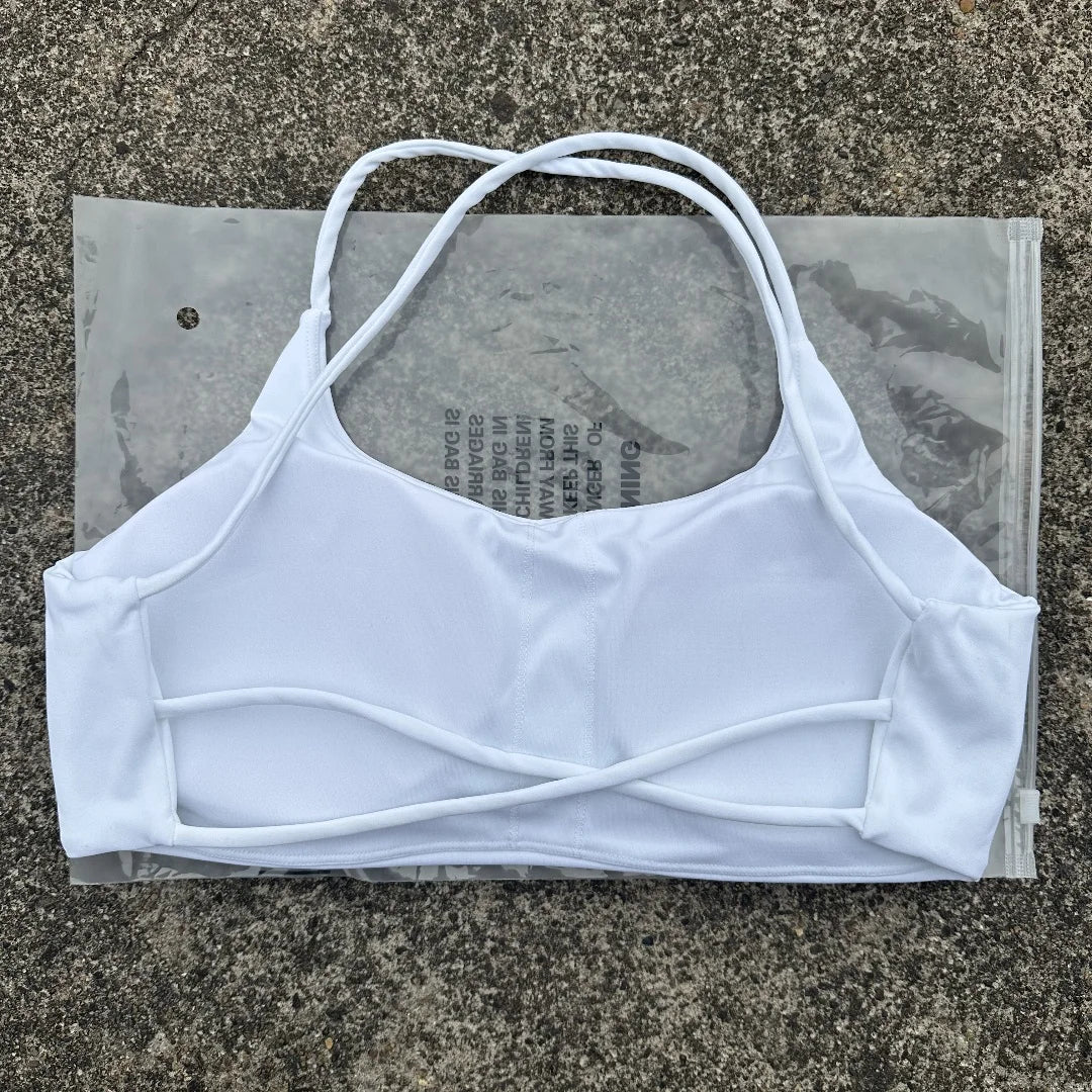 Solid Color Underwear Cross-back Women Fitness Bra Yoga Vest Gym Sport Top Hollow back Push With Chest Pad Four shoulder straps