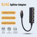 Ethernet Splitter, RJ45 1 Male to 4 x Female LAN Ethernet Splitter Adapter Cable Suitable Super Cat5,Cat5e,Cat6,Cat7 LAN Adapter
