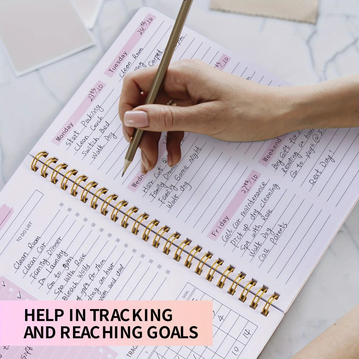 2025 Tree Pattern Spiral Bound Weekly Planner & Notebook & Schedule Organizer, Stationery For Office & School & Study, Plan Book