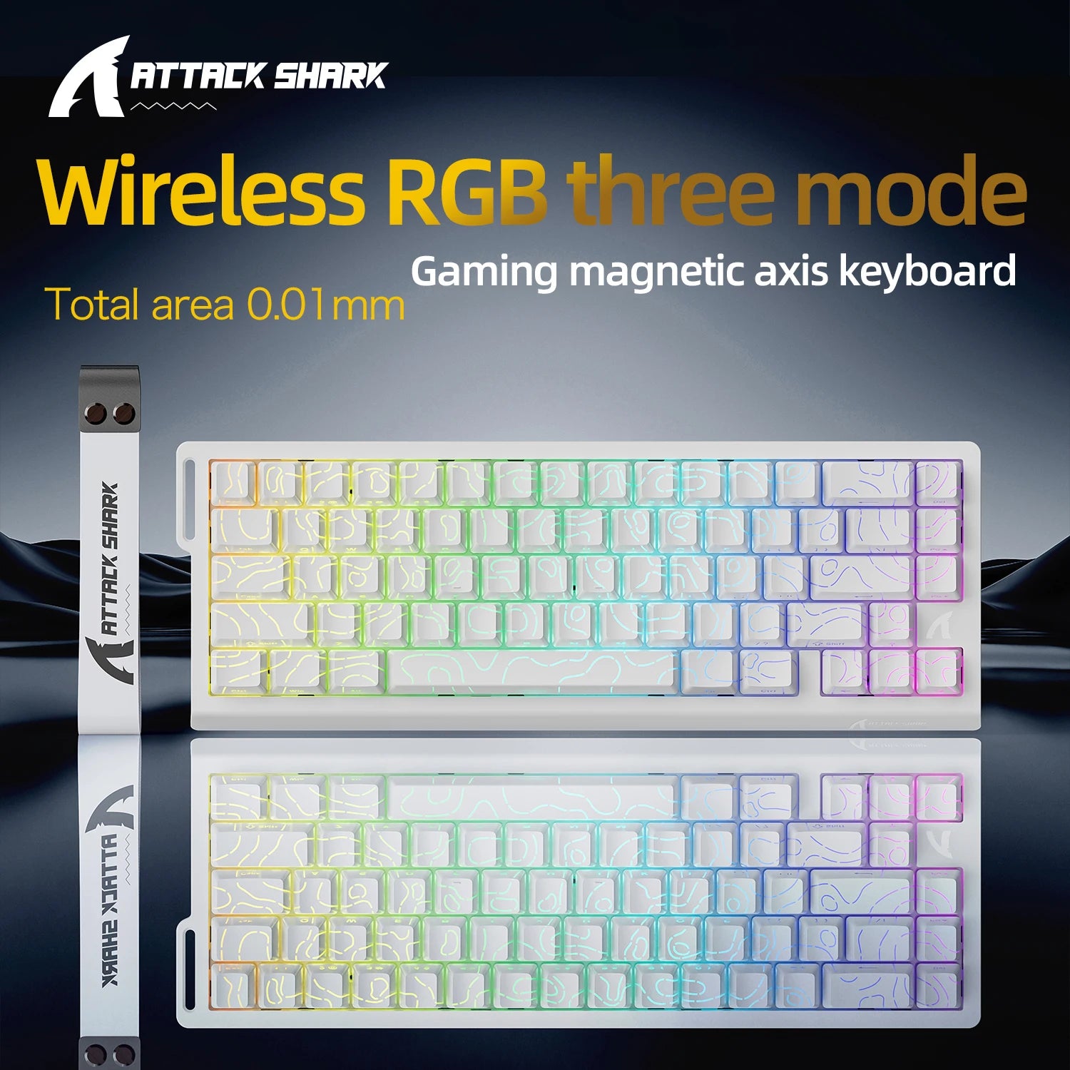 X68HE ATTACK SHARK Magnetic Gaming Keyboard Mechanical Wired for Pro Gaming 0.01mm Rapid Trigg 8000Hz SOCD/Rs 0.125ms 128K Rate