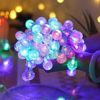 1.5-10m LED Crystal Ball Garland String Lights Indoor Decor Holiday Christmas Lamp 10/20/40/80 LED Fairy Lights Battery Operated