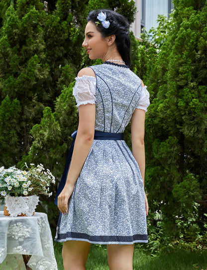 MODISFRAU Women Dirndl for Oktoberfest Traditional Beer Festival German Bavarian Outfit Fancy Dress Dirndl Lace Up Festival Dres