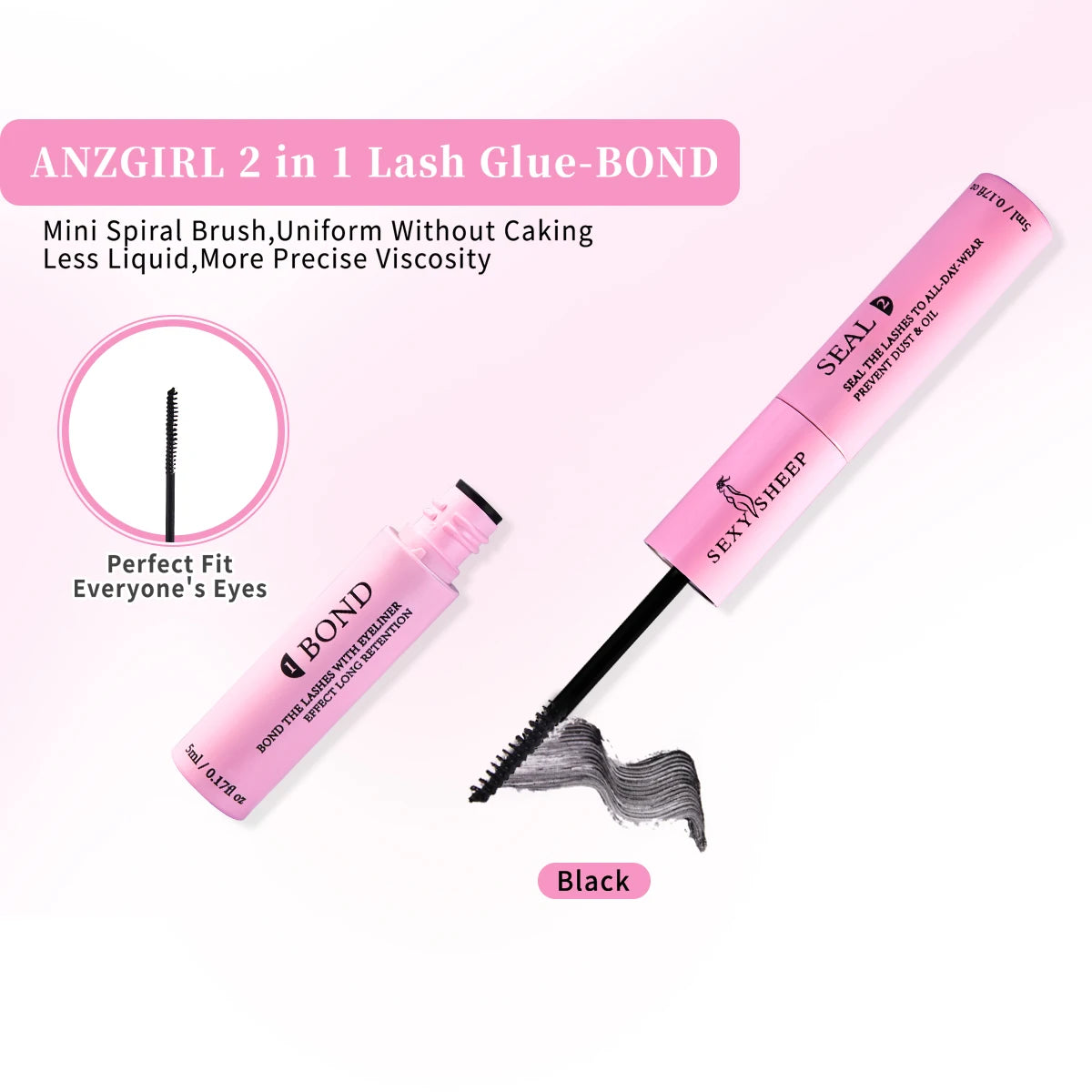 Lash Bond and Seal 10ml Individual Lashes Glue and Seal Super Strong Hold Lash Extension and Lash Glue Remover 5ml Tweezers Kit