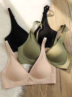 Seamless Bras For Women Wireless Bra Push Up Deep V Glossy Underwear Female Bralette Invisible Padded Brasiere Sexy Lingerie