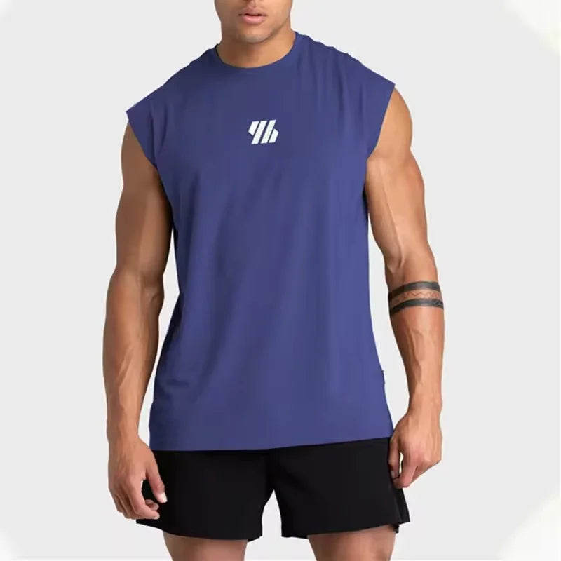 2025 Summer new Gym Vest Men broad shoulder Sleeveless Sports Tank Top quick-dry mesh Fitness T-shirt Running Tank Top men tops