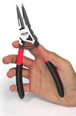 DELIXI ELECTRIC 5-In Circlip Pliers,Needle nose Pliers，Retaining Ring Pliers，for Removing Installing Puller Locking Rings Shafts