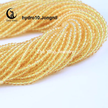 Zhe Ying 10strands/lot Tea Color Glass Beads Hydro Round Micro Faceted Crystal Loose Beads for Bracelet Necklace Accessories