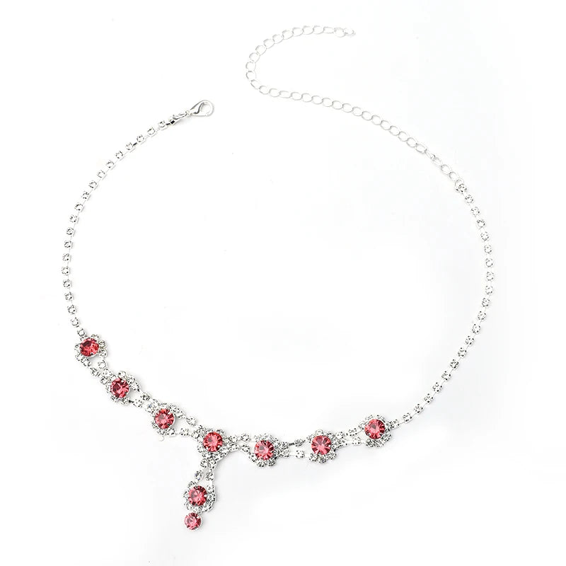 Fashionable and Elegant Bride Necklace Earring Set, European and American Cross border New Product, Simple and Trendy Claw Chain