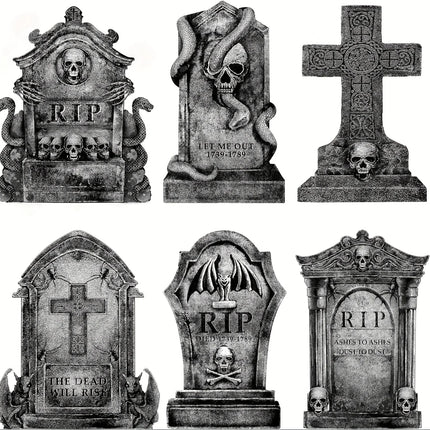 Halloween Decorations Outdoor Graveyard Tombstones Tombstones Halloween Decor Yard Signs with Stakes Realistic Scary Skeleton