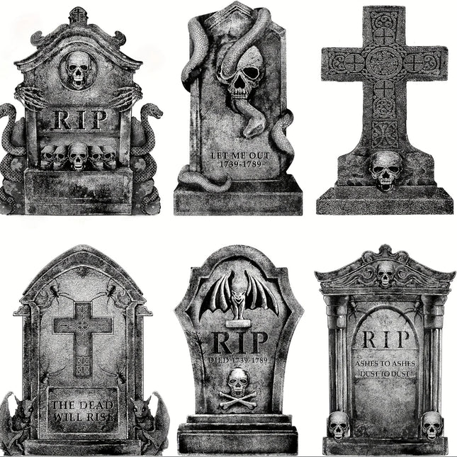 Halloween Decorations Outdoor Graveyard Tombstones Tombstones Halloween Decor Yard Signs with Stakes Realistic Scary Skeleton