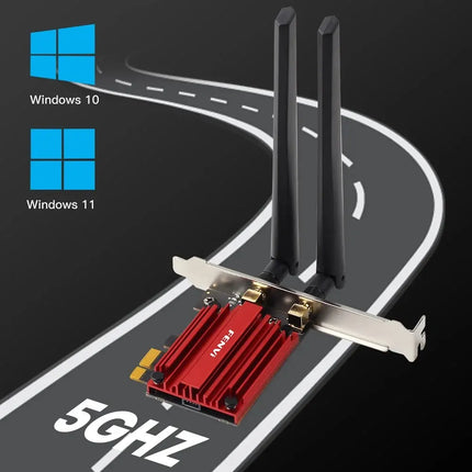 FENVI WiFi 6 1800Mbps Adapter PCI Express Wireless Adapter BT 5.2 Dual Band 802.11AX/AC MT7921 Wi-Fi Network Card Windows 10/11