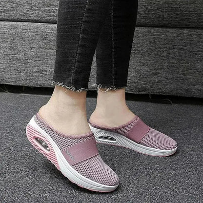 Women Wedge Breathable Slippers 2024 Summer Anti-slip Premium Sandals Vintage Casual Female Platform Shoes Plus Size Slides