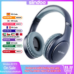 Siindoo JH-919 Wireless Bluetooth Headphones Blue Foldable Stereo Earphones Over Ear Headset Super Bass Mic For Laptop PC TV