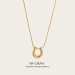 YACHAN New In U-Shaped Stainless Steel Pendant Necklace for Women 18K Gold Plated Waterproof Snake Chains Trendy Jewelry