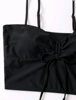 Drawstring Front Shorts Bikinis 2025 High Waist Swimsuit Women Swimwear Female Bathers Bathing Swimming Swim Suit Beachwear