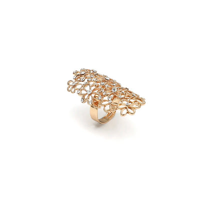 2023 New Fashion Trend, Individualized Elegance, High Grade Sense, Light Luxury Diamonds, Hollow Flower Ring Handpiece