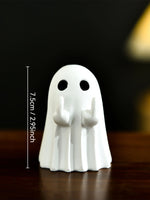Middle Finger Cute Ghost Statue, Ghosts Small Scary Ghost Figurines, Halloween Home Decorations, Coffee Table Centerpieces Shelf