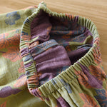 Japanese Spring and Autumn New Women's Pajama Set 100% Cotton Vintage Long Sleeved Pants Two Piece Set for Home Furnishings